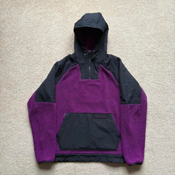 NWT Under Armour Mission Boucle Anorak 1/4 Zip Fleece Hoodie Medium Men's‎ - Picture 1 of 8